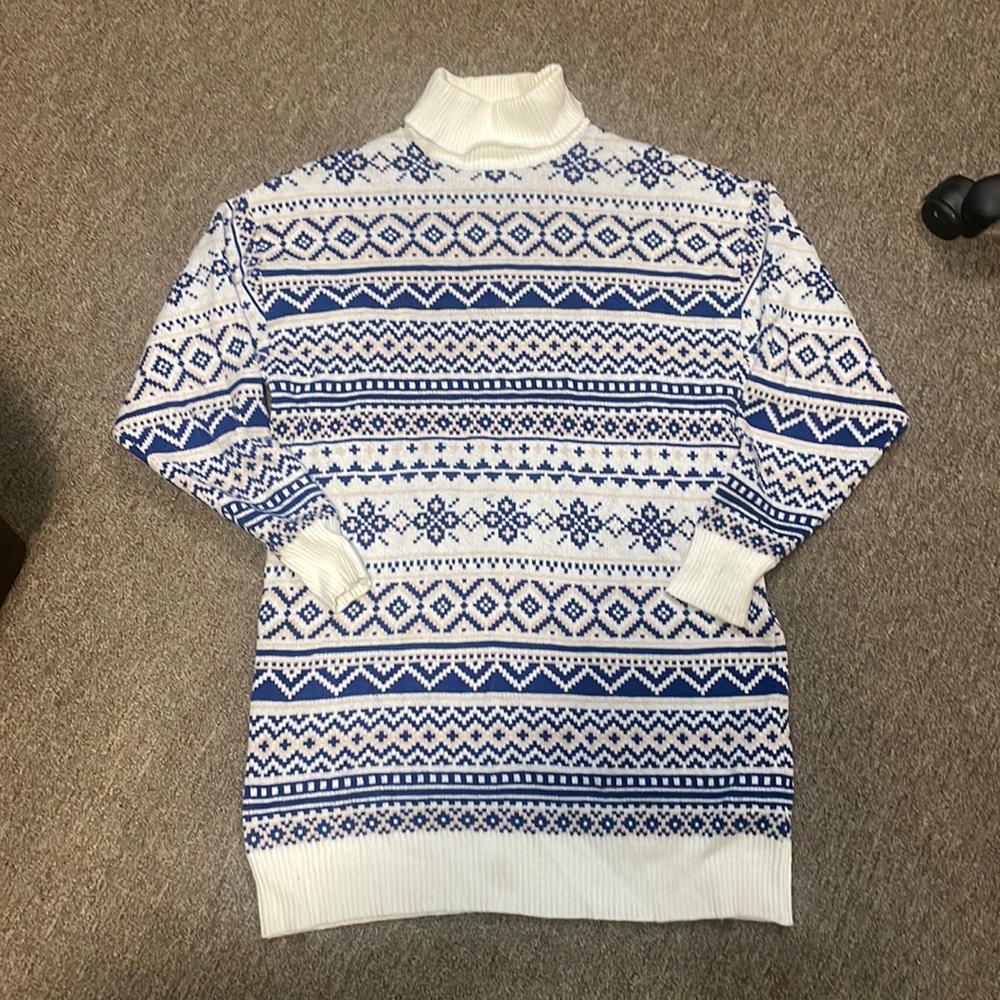 Blue & White Sweater Dress